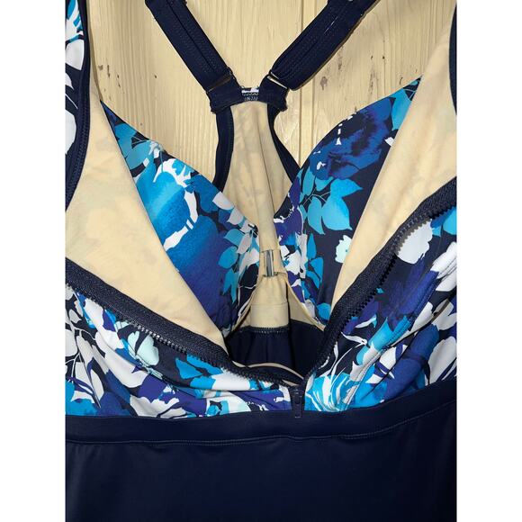 Swimsuits for All Tankini Top Women 46D Built In Bra Underwire Swim Dress Floral - Picture 5 of 9